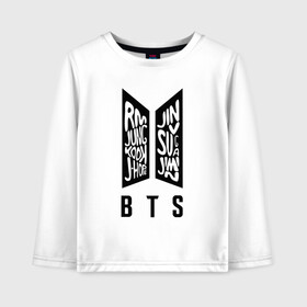 Детский лонгслив хлопок с принтом BTS в Ухте, 100% хлопок | круглый вырез горловины, полуприлегающий силуэт, длина до линии бедер | bangtan boys | bt21 | bts | bts army | bts stickers | j hope | jimin | jin | jungkook | k pop | rap monster | rapmon | suga | v | бтс | корея | стикеры bts