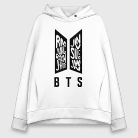 Женское худи Oversize хлопок с принтом BTS в Ухте, френч-терри — 70% хлопок, 30% полиэстер. Мягкий теплый начес внутри —100% хлопок | боковые карманы, эластичные манжеты и нижняя кромка, капюшон на магнитной кнопке | bangtan boys | bt21 | bts | bts army | bts stickers | j hope | jimin | jin | jungkook | k pop | rap monster | rapmon | suga | v | бтс | корея | стикеры bts