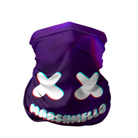Бандана-труба 3D с принтом MARSHMELLO GLITCH в Ухте, 100% полиэстер, ткань с особыми свойствами — Activecool | плотность 150‒180 г/м2; хорошо тянется, но сохраняет форму | dj | marshmello | usa | америка | клубная музыка | маршмелло | музыка | музыкант