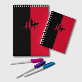 Блокнот с принтом Dead by Daylight в Ухте, 100% бумага | 48 листов, плотность листов — 60 г/м2, плотность картонной обложки — 250 г/м2. Листы скреплены удобной пружинной спиралью. Цвет линий — светло-серый
 | dead by daylight | деад бай деад лайт | жуть | игра | компьютерная игра | кровь | ужасы