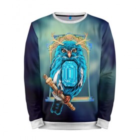Мужской свитшот 3D с принтом Совушка в Ухте, 100% полиэстер с мягким внутренним слоем | круглый вырез горловины, мягкая резинка на манжетах и поясе, свободная посадка по фигуре | big | арт | крупные арты | крупные принты | сумасшедшие арты