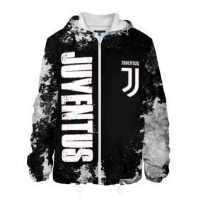 Мужская куртка 3D с принтом Juventus в Ухте, ткань верха — 100% полиэстер, подклад — флис | прямой крой, подол и капюшон оформлены резинкой с фиксаторами, два кармана без застежек по бокам, один большой потайной карман на груди. Карман на груди застегивается на липучку | 