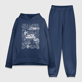 Женский костюм хлопок Oversize с принтом Arctic Monkeys в Ухте,  |  | arctic monkeys | алекс тёрнер | арктик манкиз | группы | джейми кук | инди | музыка | мэтт хелдерс | ник омэлли | постпанк | рок