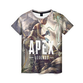 Женская футболка 3D APEX Legends: в Ухте, 100% полиэфир ( синтетическое хлопкоподобное полотно) | прямой крой, круглый вырез горловины, длина до линии бедер | 2 | 2019 | 3 | apex | game | legends | titanfall | игра | титанфолл