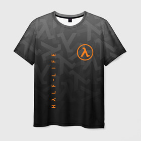Мужская футболка 3D с принтом HALF-LIFE | ХАЛФ-ЛАЙФ в Ухте, 100% полиэфир | прямой крой, круглый вырез горловины, длина до линии бедер | aperture laboratorie | black mesa | gordon freeman | half life | half life 3 | logo | valve | вэлв | гордон фриман | игра | лого | монтировка | фантастика | халф лайф