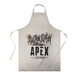 Фартук 3D с принтом Apex Legends в Ухте, 100% полиэстер | общий размер — 65 х 85 см, ширина нагрудника — 26 см, горловина — 53 см, длина завязок — 54 см, общий обхват в поясе — 173 см. Принт на завязках и на горловине наносится с двух сторон, на основной части фартука — только с внешней стороны | apex | bangalore | battle | bloodhound | caustic | frontier | gibraltar | legends | lifeline | mirage | pathfinder | royale | shooter | wraith | битва | королевская | легенды | фронтир | шутер