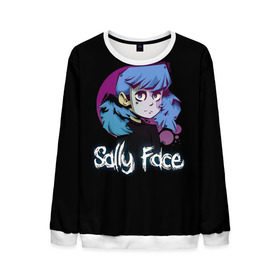 Мужской свитшот 3D с принтом Sally Face (15) в Ухте, 100% полиэстер с мягким внутренним слоем | круглый вырез горловины, мягкая резинка на манжетах и поясе, свободная посадка по фигуре | Тематика изображения на принте: face | fisher | larry johnson | mask | sally | sally face | sally fisher | демоны | духи | маска | призраки | салли | салли фейс | салли фишер | фейс
