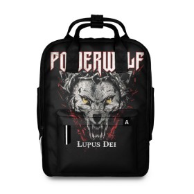 Женский рюкзак 3D с принтом Powerwolf в Ухте, 100% полиэстер | лямки с регулируемой длиной, сверху ручки, чтобы рюкзак нести как сумку. Основное отделение закрывается на молнию, как и внешний карман. Внутри два дополнительных кармана, один из которых закрывается на молнию. По бокам два дополнительных кармашка, куда поместится маленькая бутылочка
 | heavy metal | metal | powerwolf | группы | метал | музыка | пауэр метал | рок | хеви метал