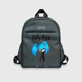 Детский рюкзак 3D с принтом Sally Face в Ухте, 100% полиэстер | лямки с регулируемой длиной, сверху петелька, чтобы рюкзак можно было повесить на вешалку. Основное отделение закрывается на молнию, как и внешний карман. Внутри дополнительный карман. По бокам два дополнительных кармашка | Тематика изображения на принте: blue | diane | face | fisher | gizmo | henry | johnson | killer | larry | sally | генри | гизмо | джонсон | диана | ларри | лицо | салли | фейс | фишер