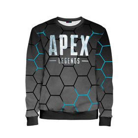 Детский свитшот 3D с принтом Apex Legends в Ухте, 100% полиэстер | свободная посадка, прямой крой, мягкая тканевая резинка на рукавах и понизу свитшота | Тематика изображения на принте: apex | battle royale | legends | titanfall | апекс | легенды | тайтанфол | титанфол