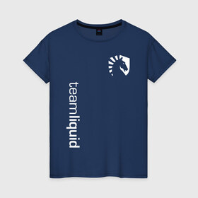 Женская футболка хлопок с принтом TEAM LIQUID в Ухте, 100% хлопок | прямой крой, круглый вырез горловины, длина до линии бедер, слегка спущенное плечо | 