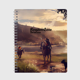 Тетрадь с принтом Kingdom Come Deliverance в Ухте, 100% бумага | 48 листов, плотность листов — 60 г/м2, плотность картонной обложки — 250 г/м2. Листы скреплены сбоку удобной пружинной спиралью. Уголки страниц и обложки скругленные. Цвет линий — светло-серый
 | game | kingdom come | kingdom come deliverance | игры | средние века