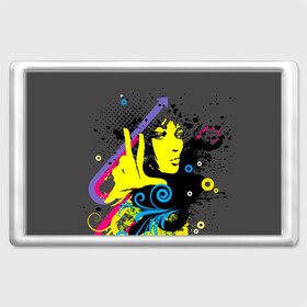 Магнит 45*70 с принтом Роковая девушка в Ухте, Пластик | Размер: 78*52 мм; Размер печати: 70*45 | Тематика изображения на принте: beautiful | bright | brunette | fashion | fatal | girl | hairstyle | make up | woman | абстракция | брюнетка | взгляд | графика | девушка | женщина | звезды | красивая | макияж | мода | орнамент | прическа | растр | рисунок | роковая