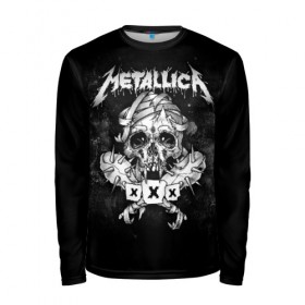 Мужской лонгслив 3D с принтом Metallica в Ухте, 100% полиэстер | длинные рукава, круглый вырез горловины, полуприлегающий силуэт | 