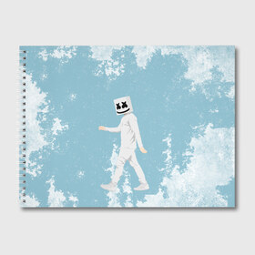 Альбом для рисования с принтом Marshmello в Ухте, 100% бумага
 | матовая бумага, плотность 200 мг. | christopher | comstock | dj | dotcom | friends | marshmallow | marshmello | usa | диджей | друзья | комсток | крис | маршмэллоу | продюсер | сша