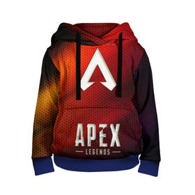 Детская толстовка 3D с принтом APEX LEGENDS в Ухте, 100% полиэстер | двухслойный капюшон со шнурком для регулировки, мягкие манжеты на рукавах и по низу толстовки, спереди карман-кенгуру с мягким внутренним слоем | apex | apex legends | апекс | апекс легенд | апекс легендс | бой | игра | компьютерная игра | королевская битва | лучшее | онлайн игра | популярное | текстура | хит | шутер