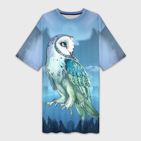 Платье-футболка 3D сова: в Ухте,  |  | owl | ночь | птица | сова | филин