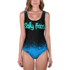 Купальник-боди 3D с принтом Sally Face (19) в Ухте, 82% полиэстер, 18% эластан | Круглая горловина, круглый вырез на спине | face | fisher | larry johnson | mask | sally | sally face | sally fisher | демоны | духи | маска | призраки | салли | салли фейс | салли фишер | фейс