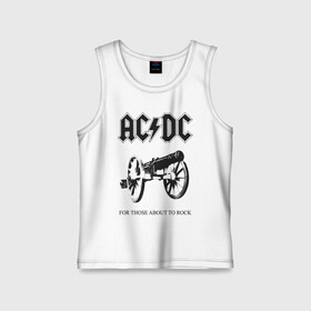 Детская майка хлопок с принтом AC DC в Ухте,  |  | ac dc | acdc | группы | метал | музыка | рок | хард рок | эйси диси | эйсидиси