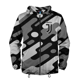 Мужская ветровка 3D с принтом Juventus  в Ухте, 100% полиэстер | подол и капюшон оформлены резинкой с фиксаторами, два кармана без застежек по бокам, один потайной карман на груди | club | football | juventus | италия | криштиану | роналду | футбол | черный | ювентус