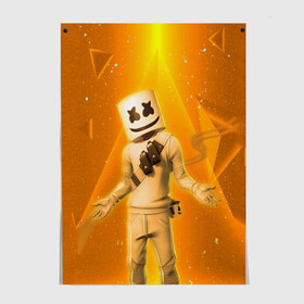 Постер с принтом Fortnite & Marshmello в Ухте, 100% бумага
 | бумага, плотность 150 мг. Матовая, но за счет высокого коэффициента гладкости имеет небольшой блеск и дает на свету блики, но в отличии от глянцевой бумаги не покрыта лаком | fortnite | marshmello | диджей | игра | клуб | клубная музыка | компьютерная игра | маршмеллоу | маршмэлло | маршмэллоу | музыка | симулятор | фортнайт | электронная