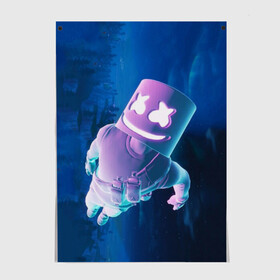 Постер с принтом Fortnite & Marshmello в Ухте, 100% бумага
 | бумага, плотность 150 мг. Матовая, но за счет высокого коэффициента гладкости имеет небольшой блеск и дает на свету блики, но в отличии от глянцевой бумаги не покрыта лаком | fortnite | marshmello | диджей | игра | клуб | клубная музыка | компьютерная игра | маршмеллоу | маршмэлло | маршмэллоу | музыка | симулятор | фортнайт | электронная