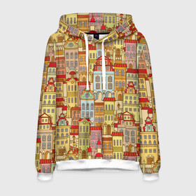 Мужская толстовка 3D с принтом Город в Ухте, 100% полиэстер | двухслойный капюшон со шнурком для регулировки, мягкие манжеты на рукавах и по низу толстовки, спереди карман-кенгуру с мягким внутренним слоем. | architecture | buildings | city | district | facade | houses | roofs | style | walls | windows | yo | архитектура | весёлый | город | графика | детская | дома | здания | иллюстрация | картинка | крыши | мода | молодежная | окна | район | рисунок