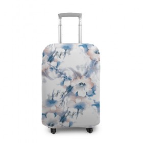 Чехол для чемодана 3D с принтом Цветочные узоры в Ухте, 86% полиэфир, 14% спандекс | двустороннее нанесение принта, прорези для ручек и колес | 