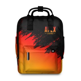 Женский рюкзак 3D с принтом APEX LEGENDS в Ухте, 100% полиэстер | лямки с регулируемой длиной, сверху ручки, чтобы рюкзак нести как сумку. Основное отделение закрывается на молнию, как и внешний карман. Внутри два дополнительных кармана, один из которых закрывается на молнию. По бокам два дополнительных кармашка, куда поместится маленькая бутылочка
 | apex | apex legends | battle | battle royal | bloodhound | titanfall | wraith | апекс | апекс легендс | батл рояль | битва | война | королевская битва