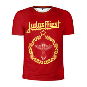 Мужская футболка 3D спортивная с принтом Judas Priest в Ухте, 100% полиэстер с улучшенными характеристиками | приталенный силуэт, круглая горловина, широкие плечи, сужается к линии бедра | judas priest | metal | rock | группы | метал | музыка | рок | хард рок | хэви метал