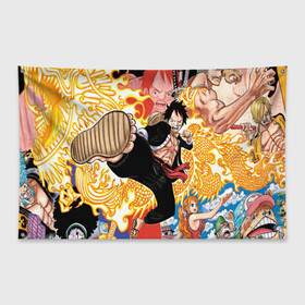 Флаг-баннер с принтом One Piece в Ухте, 100% полиэстер | размер 67 х 109 см, плотность ткани — 95 г/м2; по краям флага есть четыре люверса для крепления | anime | asian | asiatic | big | cat | crow | giant | hat | huge | japonese | karasu | kyojin | manga | neko | one piece | oppai | oriental | power | powerful | tophat | weapon | woma | аниме | манга | япония