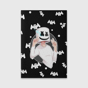 Обложка для паспорта матовая кожа с принтом Marshmello в Ухте, натуральная матовая кожа | размер 19,3 х 13,7 см; прозрачные пластиковые крепления | alone | beautiful now | disc | dj | jockey | marshmallow | американский | диджей | дискотека | маршмэллоу | продюсер