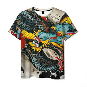 Мужская футболка 3D с принтом Dsquared tattoo DRAGON в Ухте, 100% полиэфир | прямой крой, круглый вырез горловины, длина до линии бедер | dsquared tattoo | тату | татуировки