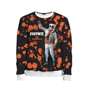 Детский свитшот 3D с принтом Fortnite Marshmello в Ухте, 100% полиэстер | свободная посадка, прямой крой, мягкая тканевая резинка на рукавах и понизу свитшота | fortnite | marshmallow | save | the | world | битва | борьба | зомби | королевская | маршмэллоу | стратегия | фортнайт
