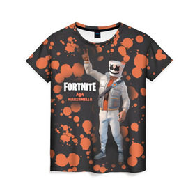 Женская футболка 3D с принтом Fortnite Marshmello в Ухте, 100% полиэфир ( синтетическое хлопкоподобное полотно) | прямой крой, круглый вырез горловины, длина до линии бедер | fortnite | marshmallow | save | the | world | битва | борьба | зомби | королевская | маршмэллоу | стратегия | фортнайт