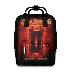 Женский рюкзак 3D с принтом Blind Guardian в Ухте, 100% полиэстер | лямки с регулируемой длиной, сверху ручки, чтобы рюкзак нести как сумку. Основное отделение закрывается на молнию, как и внешний карман. Внутри два дополнительных кармана, один из которых закрывается на молнию. По бокам два дополнительных кармашка, куда поместится маленькая бутылочка
 | blind guardian | heavy metal | metal | группа | метал | музыка | пауэр метал | рок | хэви метал