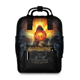 Женский рюкзак 3D с принтом Blind Guardian в Ухте, 100% полиэстер | лямки с регулируемой длиной, сверху ручки, чтобы рюкзак нести как сумку. Основное отделение закрывается на молнию, как и внешний карман. Внутри два дополнительных кармана, один из которых закрывается на молнию. По бокам два дополнительных кармашка, куда поместится маленькая бутылочка
 | blind guardian | heavy metal | metal | группа | метал | музыка | пауэр метал | рок | хэви метал