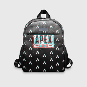 Детский рюкзак 3D с принтом APEX LEGENDS/GLITCH в Ухте, 100% полиэстер | лямки с регулируемой длиной, сверху петелька, чтобы рюкзак можно было повесить на вешалку. Основное отделение закрывается на молнию, как и внешний карман. Внутри дополнительный карман. По бокам два дополнительных кармашка | Тематика изображения на принте: apex legends | apex legends battle. | apex legends engine | apex legends origin | apex legends игра | titanfall apex legends