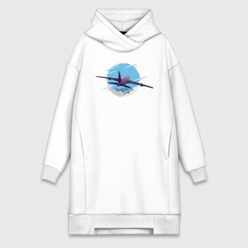 Платье-худи хлопок с принтом Самолет в Ухте,  |  | pilot | plane | пилот | самолет | стюардесса