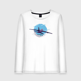 Женский лонгслив хлопок Самолет: в Ухте, 100% хлопок |  | pilot | plane | пилот | самолет | стюардесса