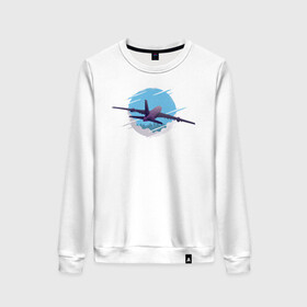 Женский свитшот хлопок Самолет: в Ухте, 100% хлопок | прямой крой, круглый вырез, на манжетах и по низу широкая трикотажная резинка  | pilot | plane | пилот | самолет | стюардесса