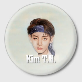 Значок с принтом BTS в Ухте,  металл | круглая форма, металлическая застежка в виде булавки | bts | j hope | jimin | jin | jungkook | rap monster | rm | suga | бтс | ви | группа | джей хоуп | корейская | музыка | рэп монстр | сюга | чимин | чин | чонгук | шуга