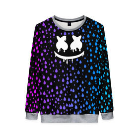 Женский свитшот 3D с принтом MARSHMELLO в Ухте, 100% полиэстер с мягким внутренним слоем | круглый вырез горловины, мягкая резинка на манжетах и поясе, свободная посадка по фигуре | fortnite marshmello | friend marshmello | happy marshmello | marshmallow anne | marshmello | marshmello bastille | marshmello marie | spotlight marshmello.