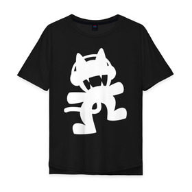 Мужская футболка хлопок Oversize с принтом Monstercat в Ухте, 100% хлопок | свободный крой, круглый ворот, “спинка” длиннее передней части | monstercat | клуб | клубная музыка | кот | котенок | кошка | лейбл | монстар | монстар кет | монстер | музыка | танцевальная музыка | электронная | электронная музыка