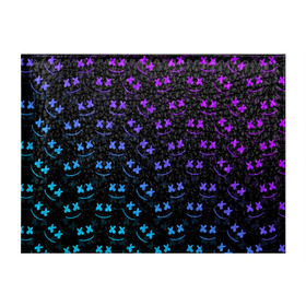 Обложка для студенческого билета с принтом MARSHMELLO в Ухте, натуральная кожа | Размер: 11*8 см; Печать на всей внешней стороне | dj | marshmello | usa | америка | клубная музыка | маршмелло | музыка | музыкант