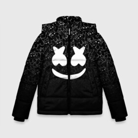 Зимняя куртка для мальчиков 3D с принтом MARSHMELLO BLACK в Ухте, ткань верха — 100% полиэстер; подклад — 100% полиэстер, утеплитель — 100% полиэстер | длина ниже бедра, удлиненная спинка, воротник стойка и отстегивающийся капюшон. Есть боковые карманы с листочкой на кнопках, утяжки по низу изделия и внутренний карман на молнии. 

Предусмотрены светоотражающий принт на спинке, радужный светоотражающий элемент на пуллере молнии и на резинке для утяжки | black | dj | marshmello | usa | америка | клубная музыка | маршмелло | музыка | музыкант