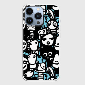 Чехол для iPhone 13 Pro с принтом Человечки в Ухте,  |  | Тематика изображения на принте: cartoon | characters | children | drawing | fashion | funny | heroes | humans | illustration | insects | style | весёлые | герои | графика | детский | иллюстрация | картинка | мода | мультфильм | насекомые | персонажи | рисунок | смешные | стиль