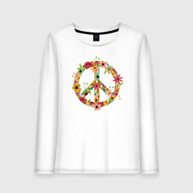 Женский лонгслив хлопок с принтом Peace в Ухте, 100% хлопок |  | 23 | 8 | peace | вип | дизайн | дружба | любовь | мир | мода | новинка | новый год | пис | подарок | природа | стритвир | топ | тренд | цветы