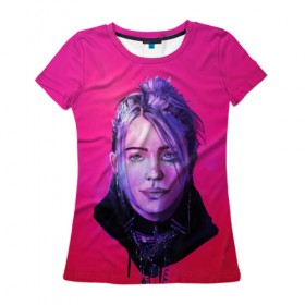 Женская футболка 3D с принтом Queen в Ухте, 100% полиэфир ( синтетическое хлопкоподобное полотно) | прямой крой, круглый вырез горловины, длина до линии бедер | billie eilish | lovely | music | ocean eyes | pop | билли айлиш | девушка | музыка | океан | поп | эйлиш | элиш