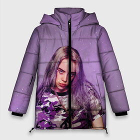 Женская зимняя куртка 3D с принтом Billie Eilish в Ухте, верх — 100% полиэстер; подкладка — 100% полиэстер; утеплитель — 100% полиэстер | длина ниже бедра, силуэт Оверсайз. Есть воротник-стойка, отстегивающийся капюшон и ветрозащитная планка. 

Боковые карманы с листочкой на кнопках и внутренний карман на молнии | Тематика изображения на принте: billie eilish | lovely | music | ocean eyes | pop | билли айлиш | девушка | музыка | океан | поп | эйлиш | элиш
